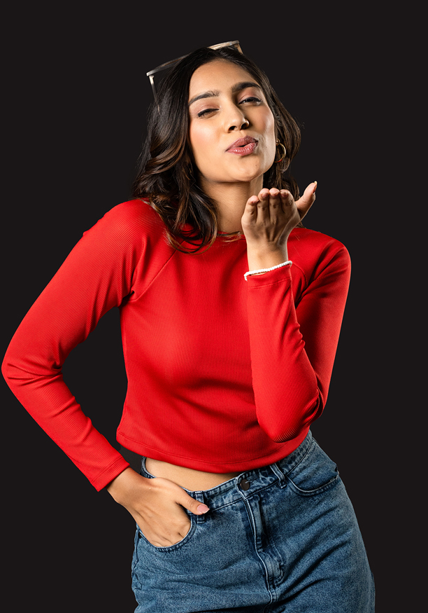 EDITH RED LONG SLEEVE TSHIRT